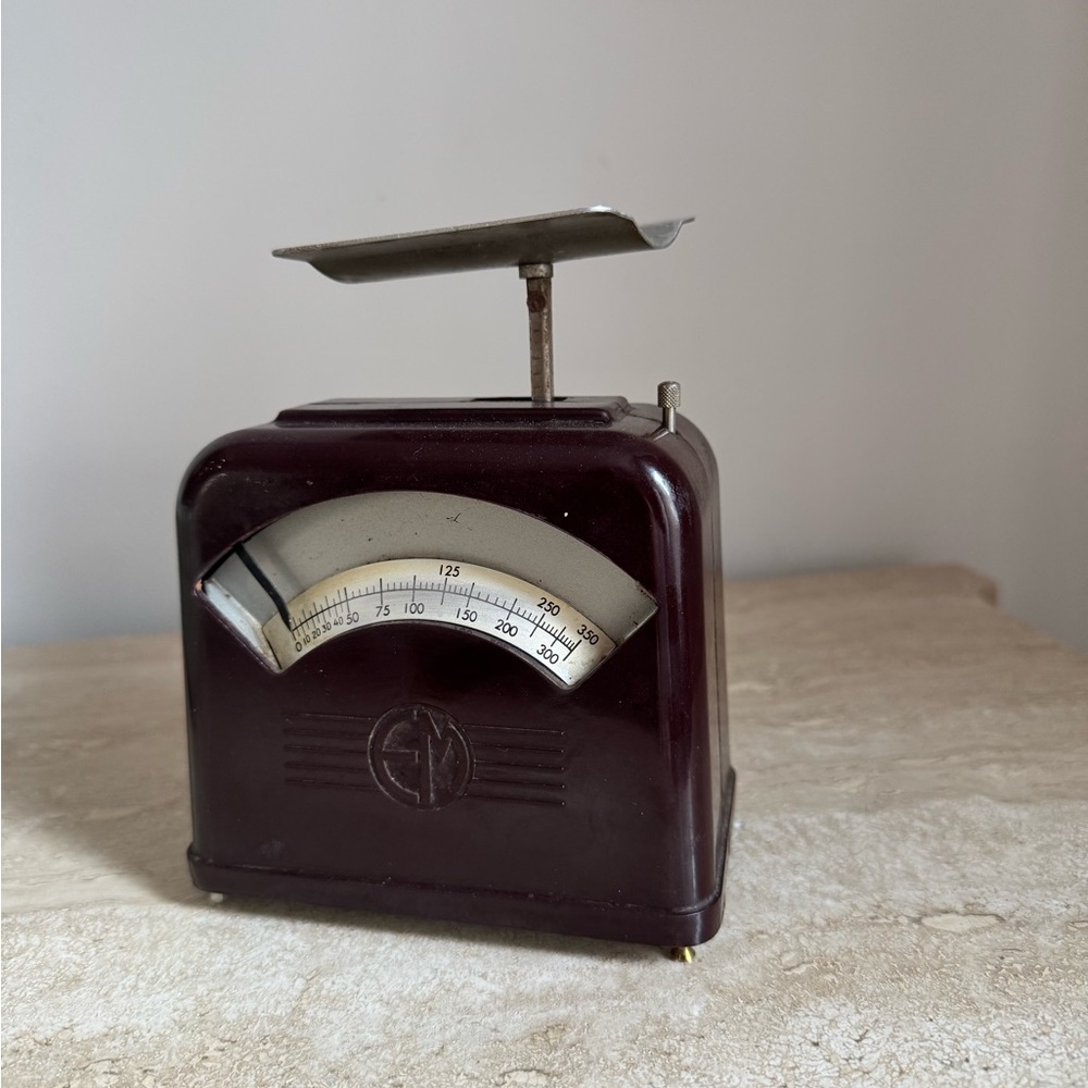 Vintage French EM Black Bakelite  Post Letter
Weighing scale
